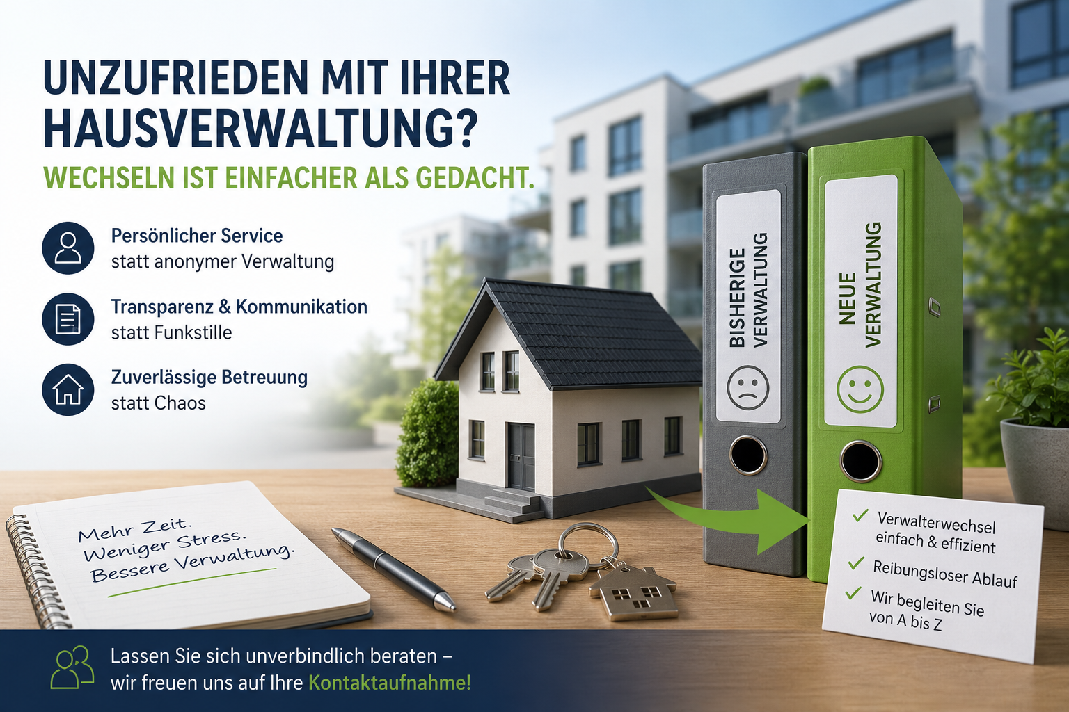Unzufrieden mit der aktuellen Hausverwaltung?